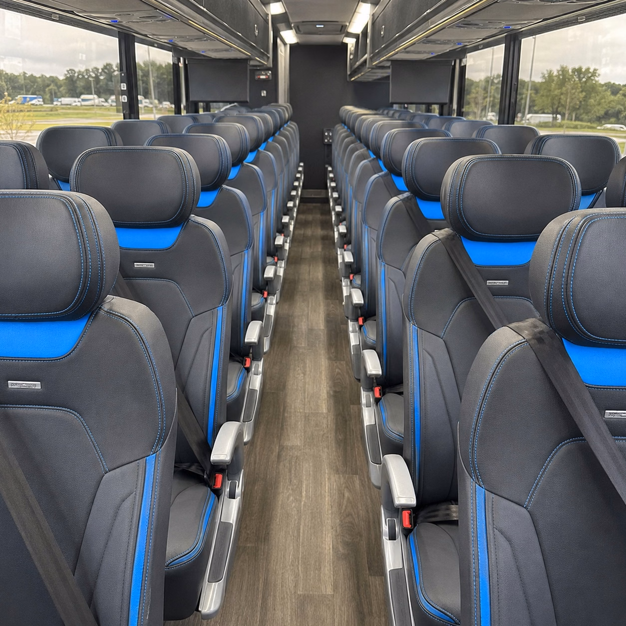 56 passenger charter bus inside