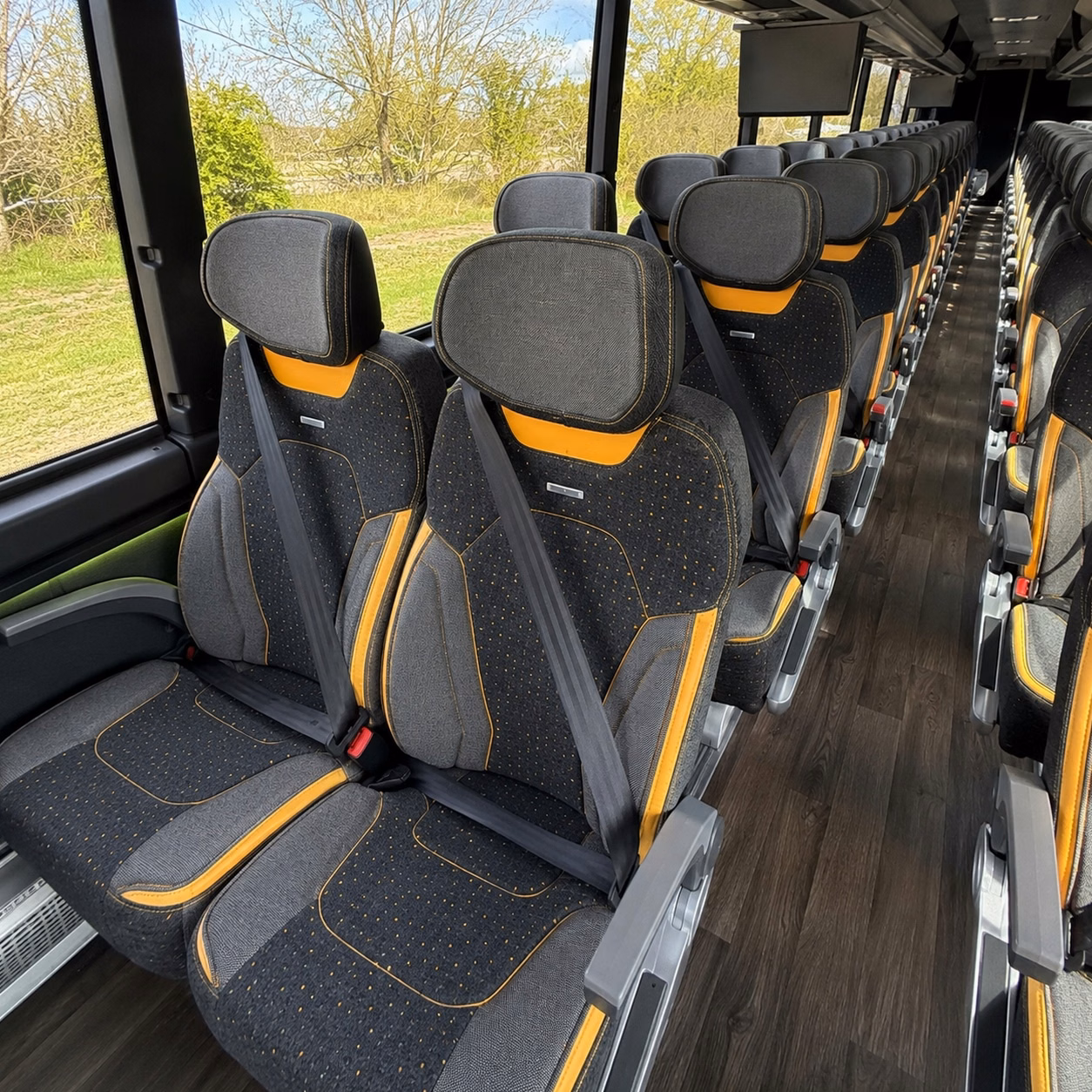 56 passenger charter bus interior